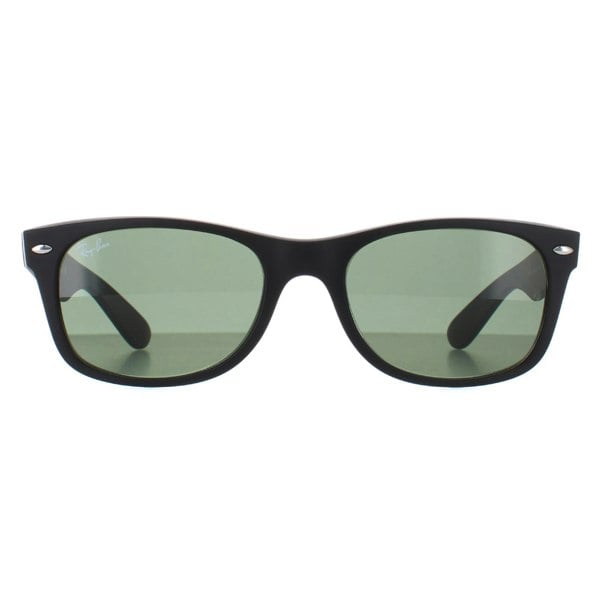 Ray-Ban Sunglasses New Wayfarer 2132 622 Black Rubber Green Small 52mm
