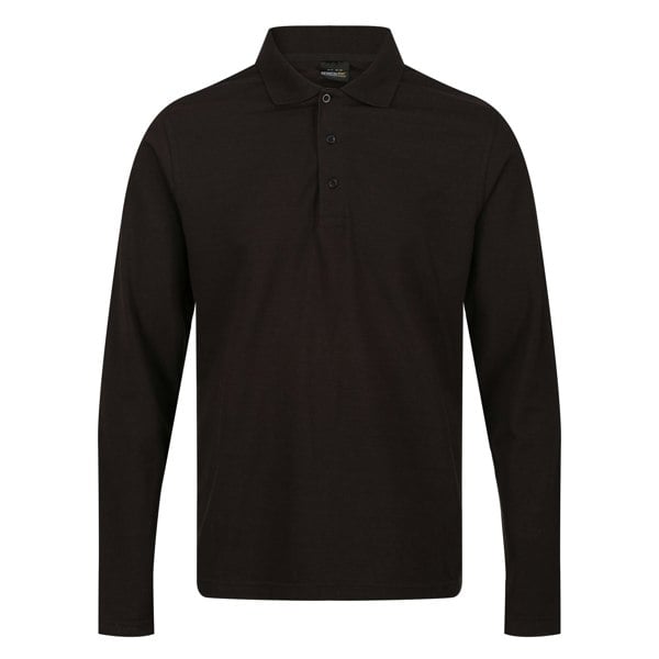 Regatta Mens Pro Long-Sleeved Polo Shirt - Black