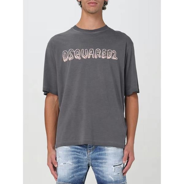 Dsquared Graffiti Logo Print T-Shirt   in  Grey