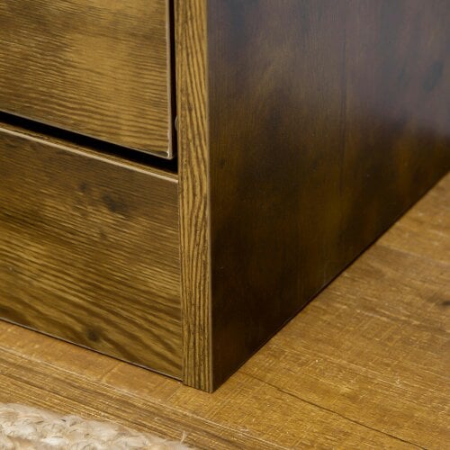 Wyld Haus Zilado Wooden Rustic Brown Slim Shoe Cabinet With 2 Flip Doors And Shelf