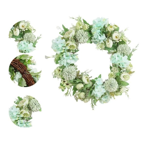 Spring Artificial Peony Wreath Mixed Flowers for Wedding Decor Living and Home 