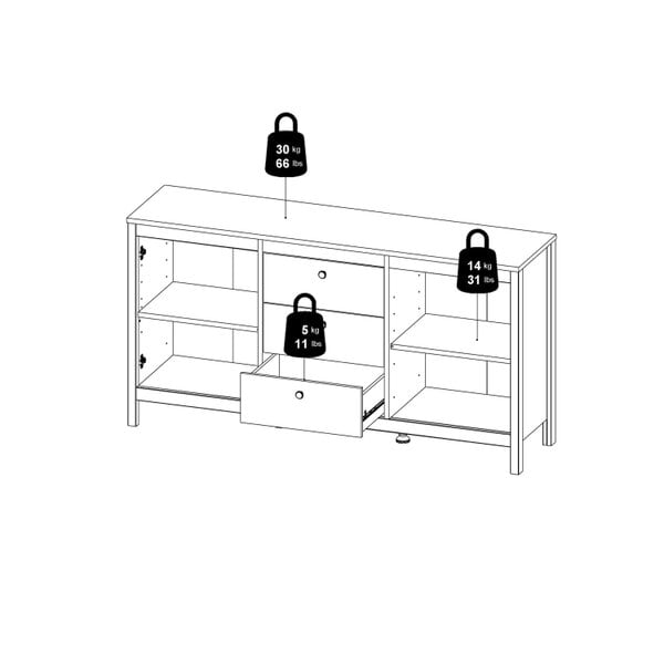 Wyld Haus Gossmere Matt Black Sideboard 2 Doors 3 Drawers