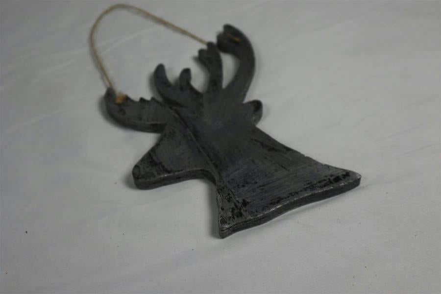 26cm Silver Christmas Wooden Hanging Deer Wall Decoration for Home, Office and Seasonal Displays image 7