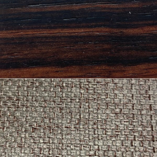 Bali Kingsize Bed frame - Ebony Veneer / Grey Fabric