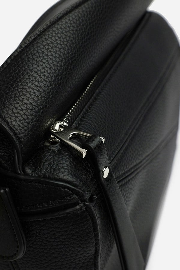 Where's That From Abrazo Geometric Top Handle Bag in Black