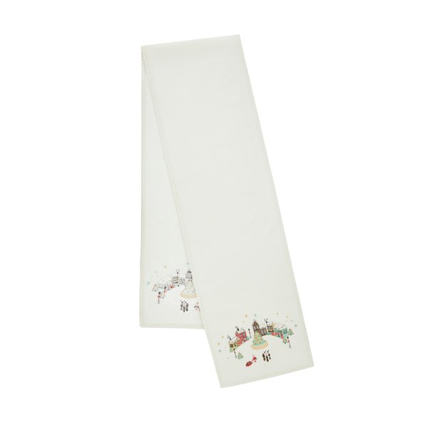 Catherine Lansfield Christmas Town Cotton Dining Table Runner Natural