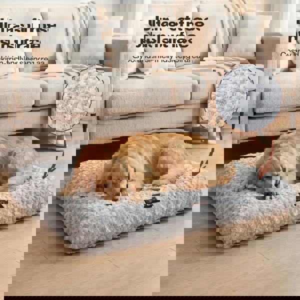 Skylos Dog Bed Soft Velvet Non-Slip Pet Crate Keneel Mattress Mat Small Large