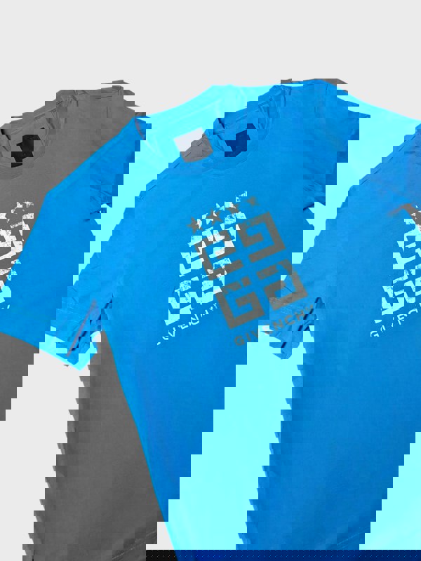 Givenchy 4G Emblem Slim Fit T Shirt Mineral Blue