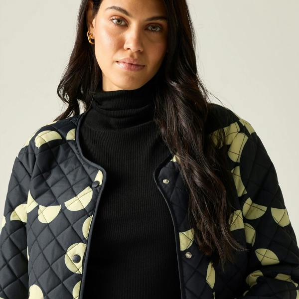 Regatta Womens/Ladies Orla Kiely Daisy Hoop Lightweight Quilted Jacket - Black - 