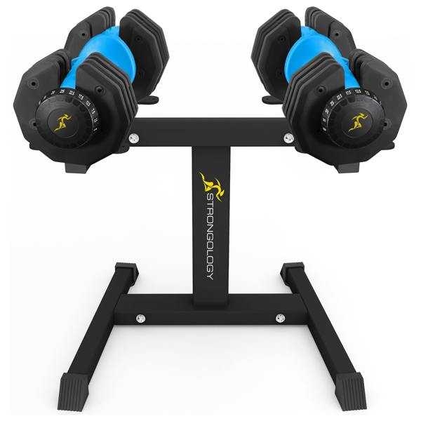 Homeology Urban25 Blue Adjustable Dumbbell Pair with Free Durable Steel Adjustable Urban25 Dumbbell Floor Stand