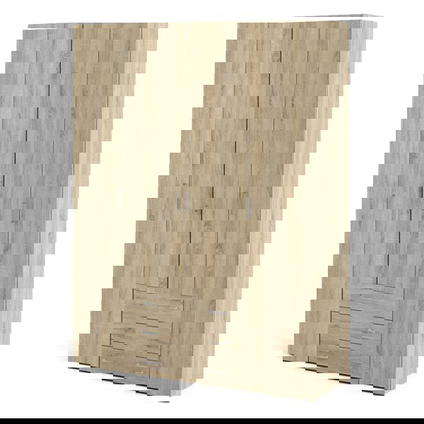 Furniture To Go Space Wardrobe - 4 Doors 3 Drawers in Oak 2000