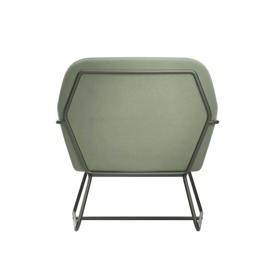 Wyld Haus Marseille Sage Green Velvet Armchair Black Metal Legs
