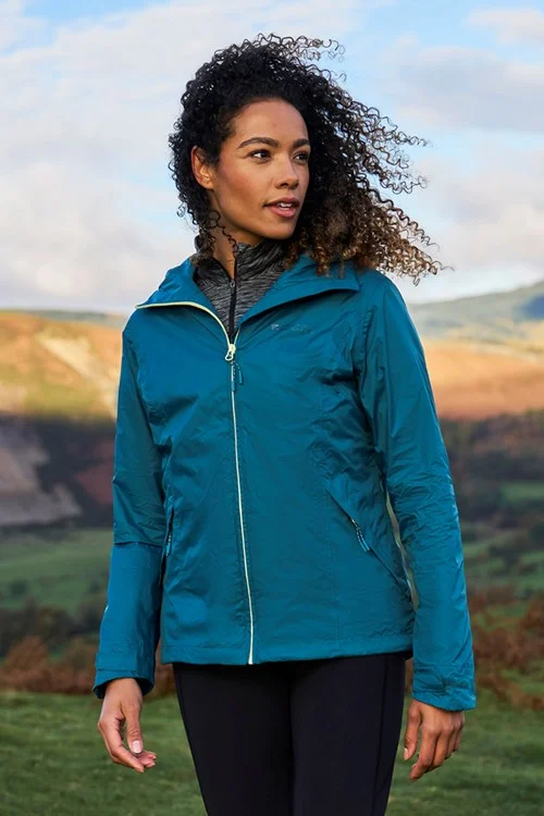 Mountain Warehouse Womens/Ladies Swerve Packaway Waterproof Jacket - Teal