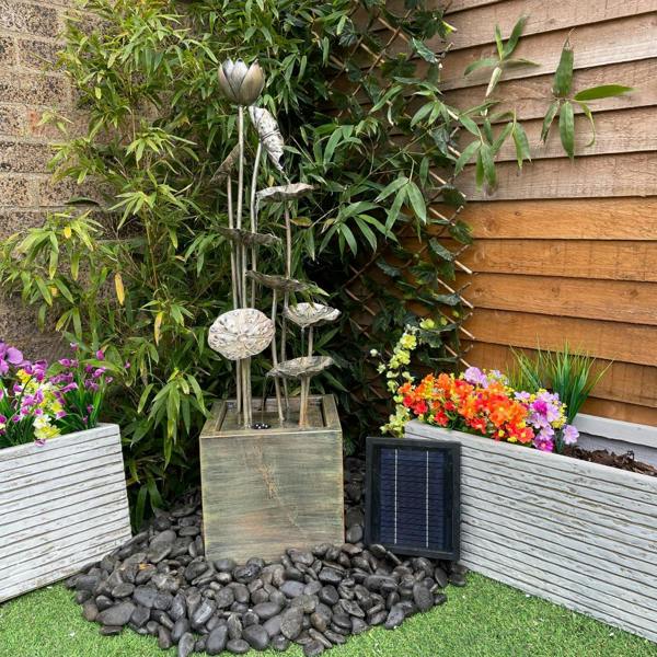 Tranquillity Water Features Grand Zinc Flower Modern Metal Water Feature
