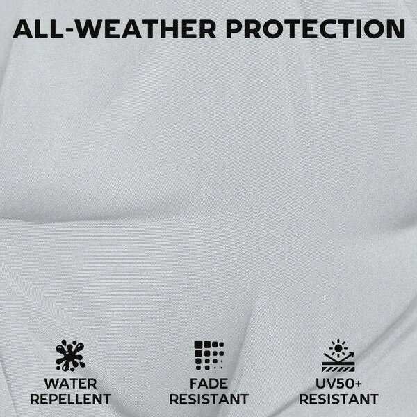 Set of 6 Outdoor Seat Cushions with Machine Washable Cover, Water Repellent Seat Cushions Light Grey
