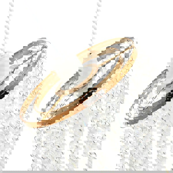 Modern Waterfall Design Gold Pendant Shade with Clear Acrylic Droplets and Beads Image 3