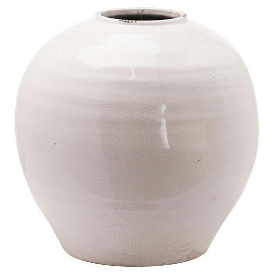 Wyld Haus Sagebloom Large White Glazed Ceramic Bottle Vase Crackle Effect