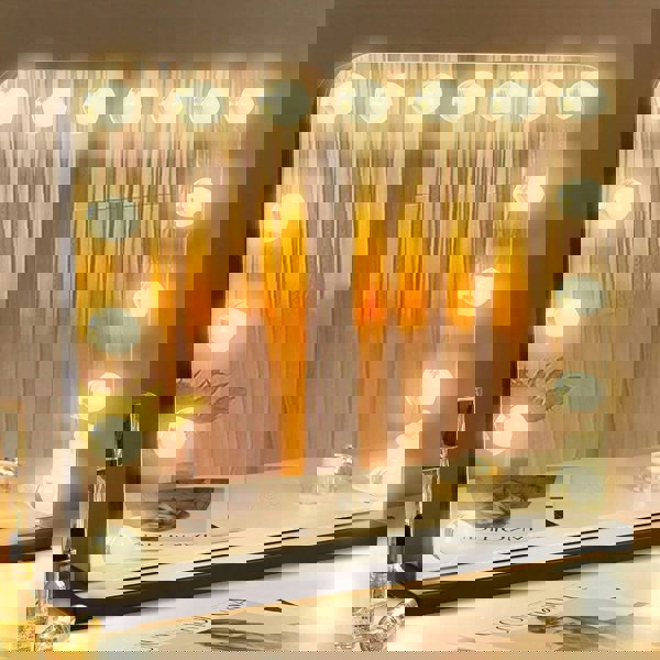 Frameless Hollywood Vanity Mirror with 11 Dimmable Lights Living and Home 15-Black