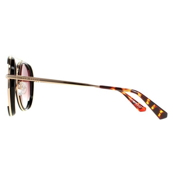 Ted Baker Sunglasses TB1638 Gaia 001 Black Gold Brown Gradient