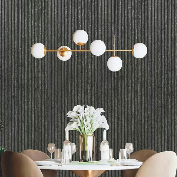 ENER-J Linear Acoustic Wall Panel -  PET + MDF, PW-Grey Engineer Wood  Size: 2400*600*21mm (Pack of 2)