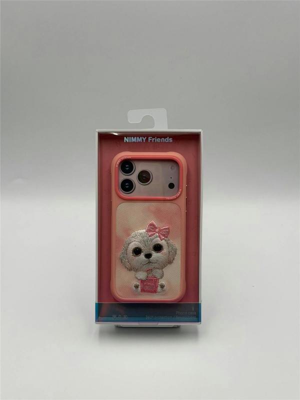 Nimmy Friends Nimmy Big Eye Cute Pet Bischon Fraise Dog Case with MagSafe for iPhone 17 Pro 6.3" Pink - N-XDY-IP17-PRO-02-A