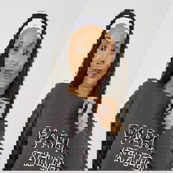 Brave Soul Charcoal Crew Neck Embroidered Sweatshirt - Charcoal Image 4