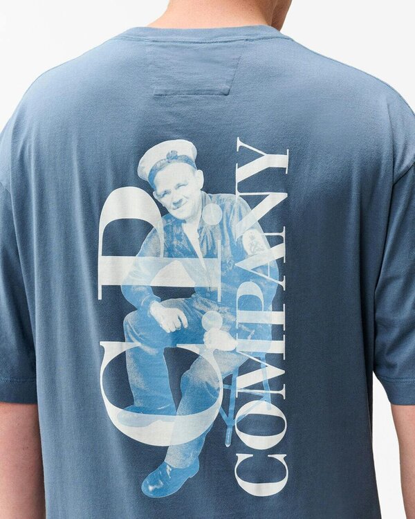 C.P. Company 30/1 Jersey British Sailor Mens T-Shirt - Orion Blue 871