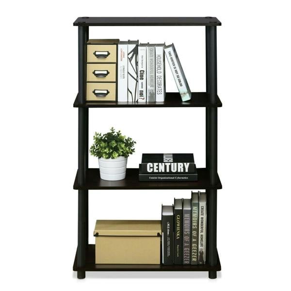 WALPLUS Turn-N-Tube 4-Tier Multipurpose Shelf Display Rack, Dark Walnut perfect for organized storage and display
