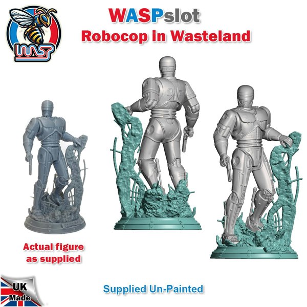 MCSlots Robocop In Wasteland Set Unpainted Figure and Base 1:24 Scale Wasp