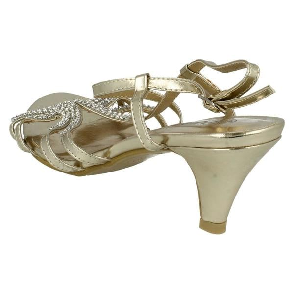 Anne Michelle Ladies Anne Michelle Diamante Detail Cross Over Heels