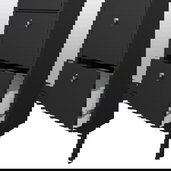 Furniture To Go Madrid Wardrobe with 2 doors + 1 mirror door + 2 drawers Matt Black