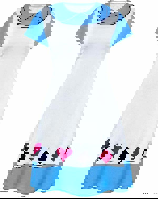 Disney Womens White Alice In Wonderland Short Sleeve Skater Dress