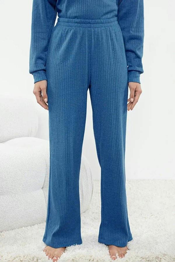 WOVCOR 2 Piece Ribbed Knit Pajama Set with Hood