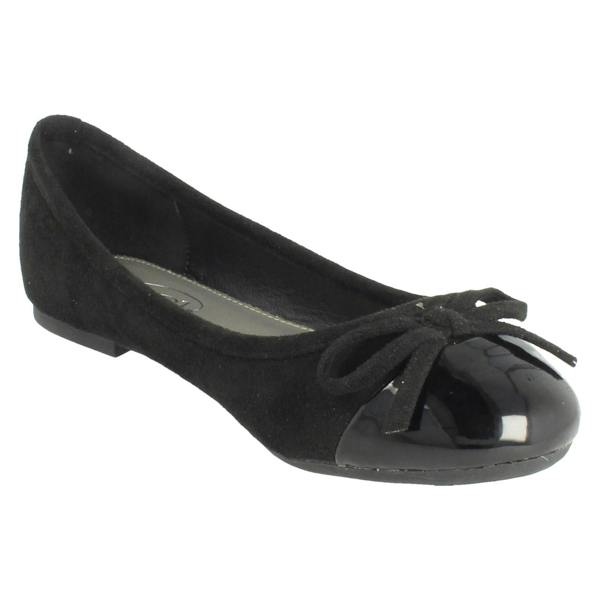 Spot On Ladies Spot On Flat Slip On Smart Casual Bow Detailed Shoes F80589
