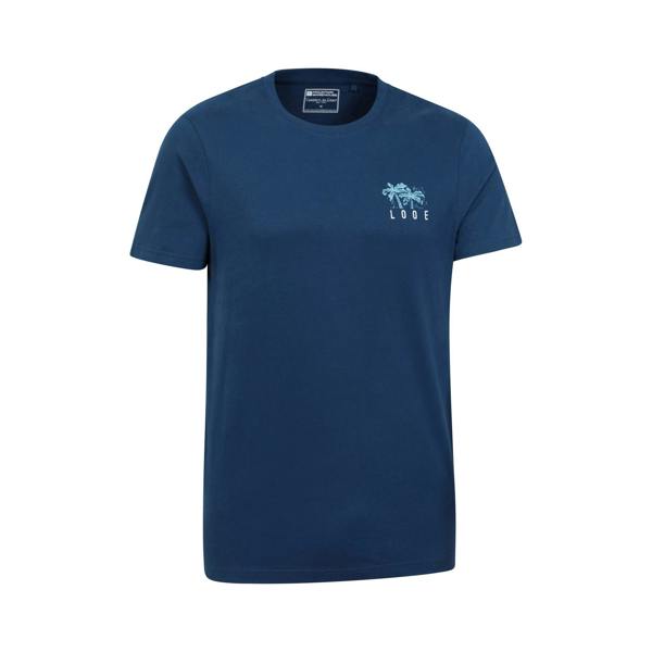 Mountain Warehouse Mens Looe Printed Organic T-Shirt - Navy - 