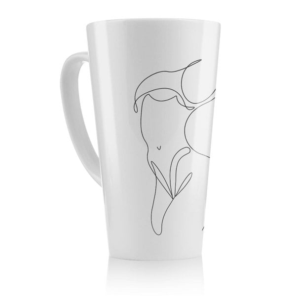 Benjamin Tate Design line art of femail body Designer Latte Mug