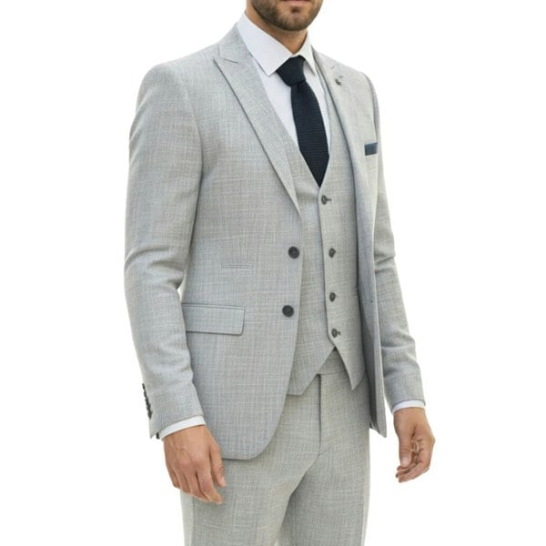TruClothing IM33 - Men's 3 Piece Grey Tailored Fit Suit