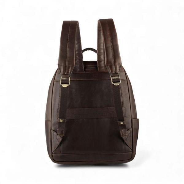 Brown backpack on a white background