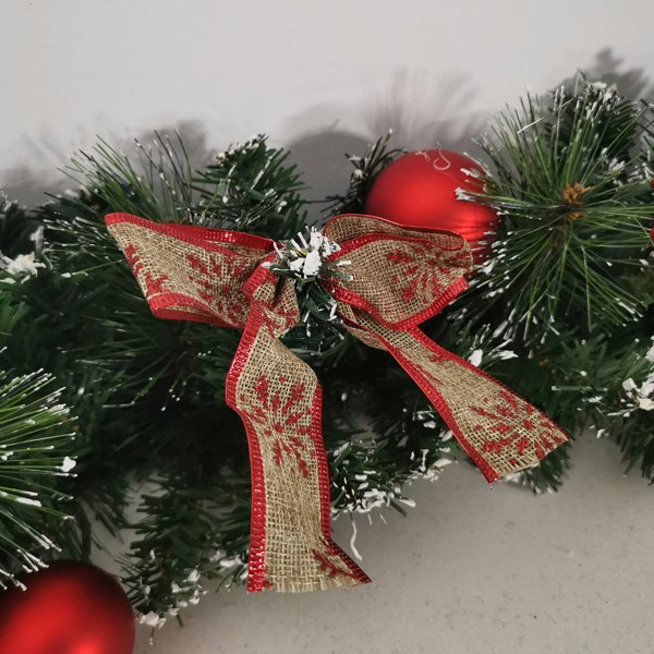 Samuel Alexander Premier 180cm (6ft) Festive Red Dressed Christmas Garland With Bows And Red Baubles