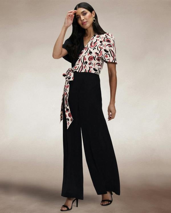HotSquash Overwrap Print Jumpsuit