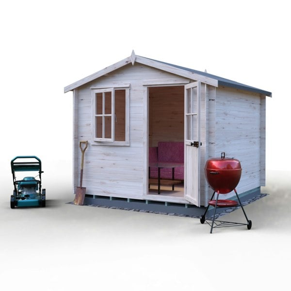 Shire Avesbury 9x9 Log Cabin 19mm interlock  Cladding - Best Shed