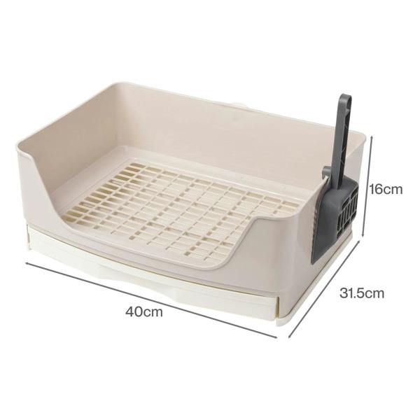Skylos Rabbit Litter Tray Drawer Box Easy-Clean Secure for Indoor Cage Use Brown