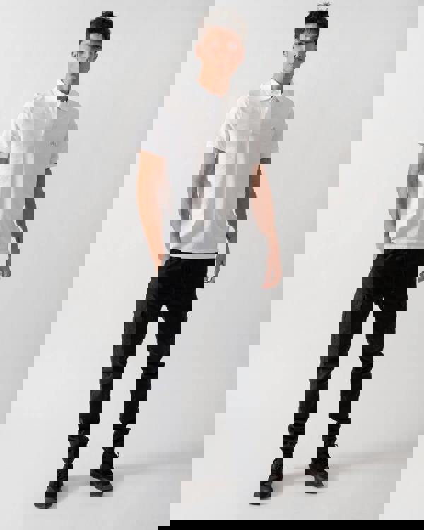 Moose Knuckles Everett Mens Polo Shirt - White 160 - CHO - Designer Mens Short Sleeve Polo Shirts