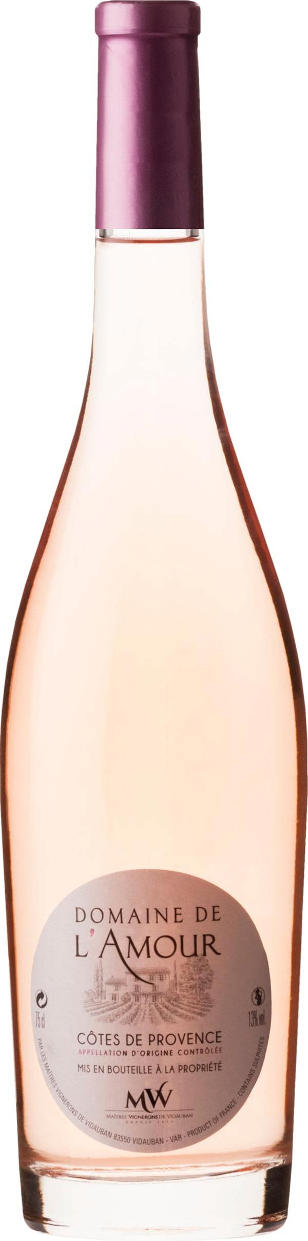 La Vidaubanaise Cotes de Provence Rose, Domaine de l'Amour 2025 75cl