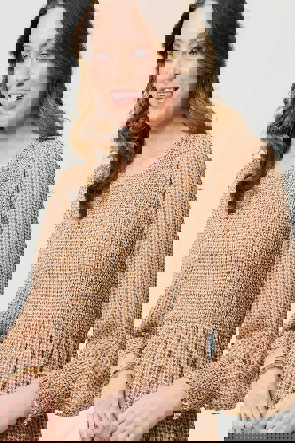 Beige | Dot Print Semi Sheer Tiered Midi Dress
