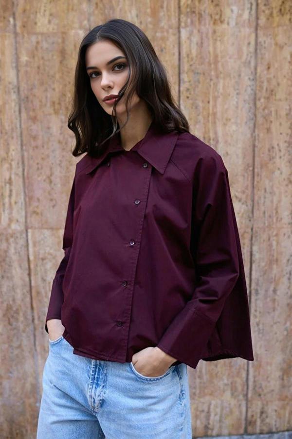 WOVCOR Closure Detail 100% Cotton Woven Shirt