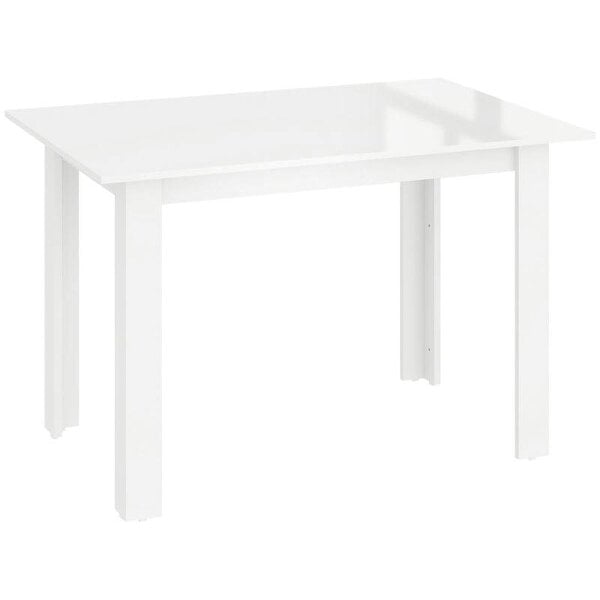 Extending Six-Person High Gloss Dining Table - White