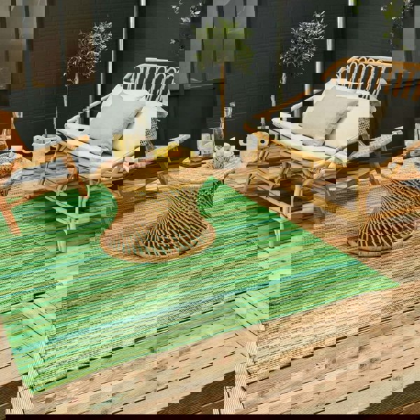 Rainbow Outdoor Rug Green: Vibrant Patio Decor | The Rugs