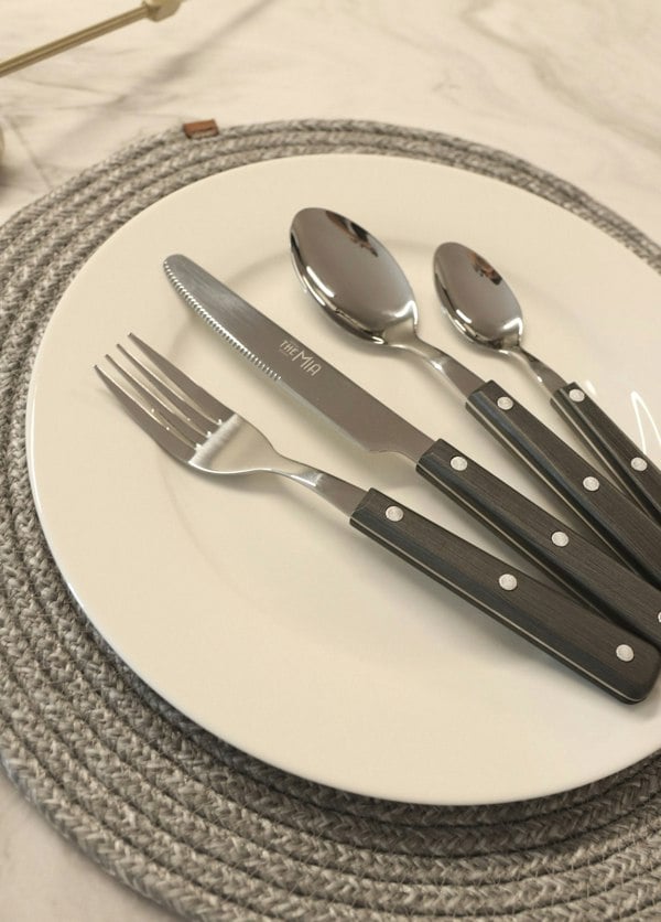 Rozi Dark Collection Cutlery (Set of 24)