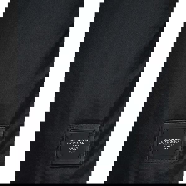 Dolce & Gabbana Plaque Plate Drawstring Swim Shorts   in  Black